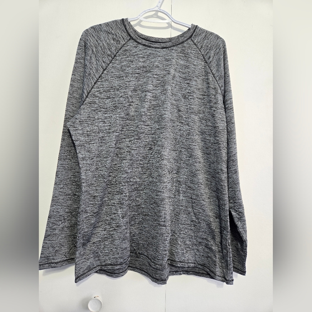 ClimateRight by Cuddl Duds XXL Gray Space Dye Long Sleeve Top Thumbholes Stretch